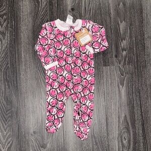 Little Mish Smiley Print Kids One Piece Pajama 3 m